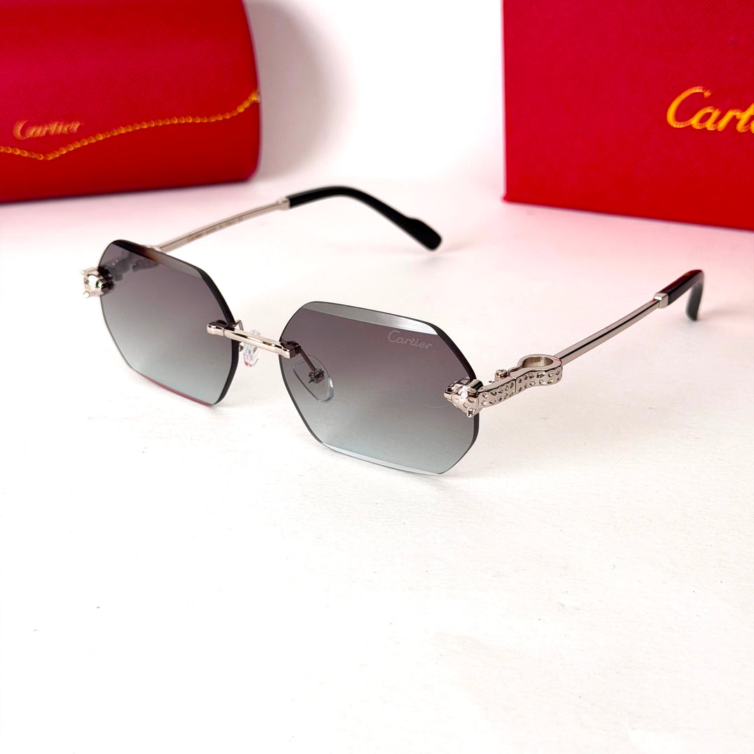 Panthère de Cartier Rimless Hexagon – Silver Grey Gradient