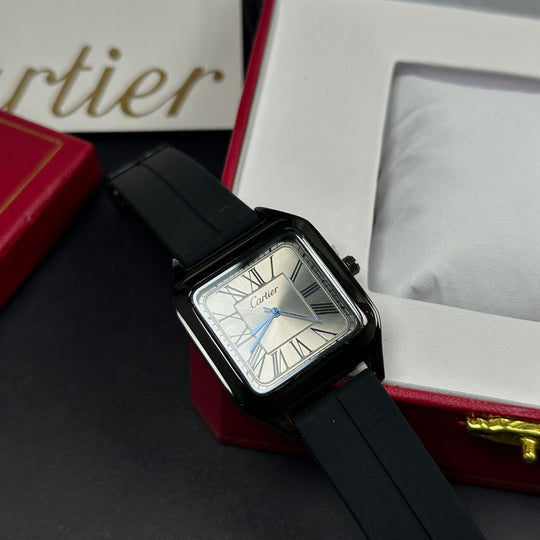 Cartier Rubber Tank For Him – Black &amp; Silver