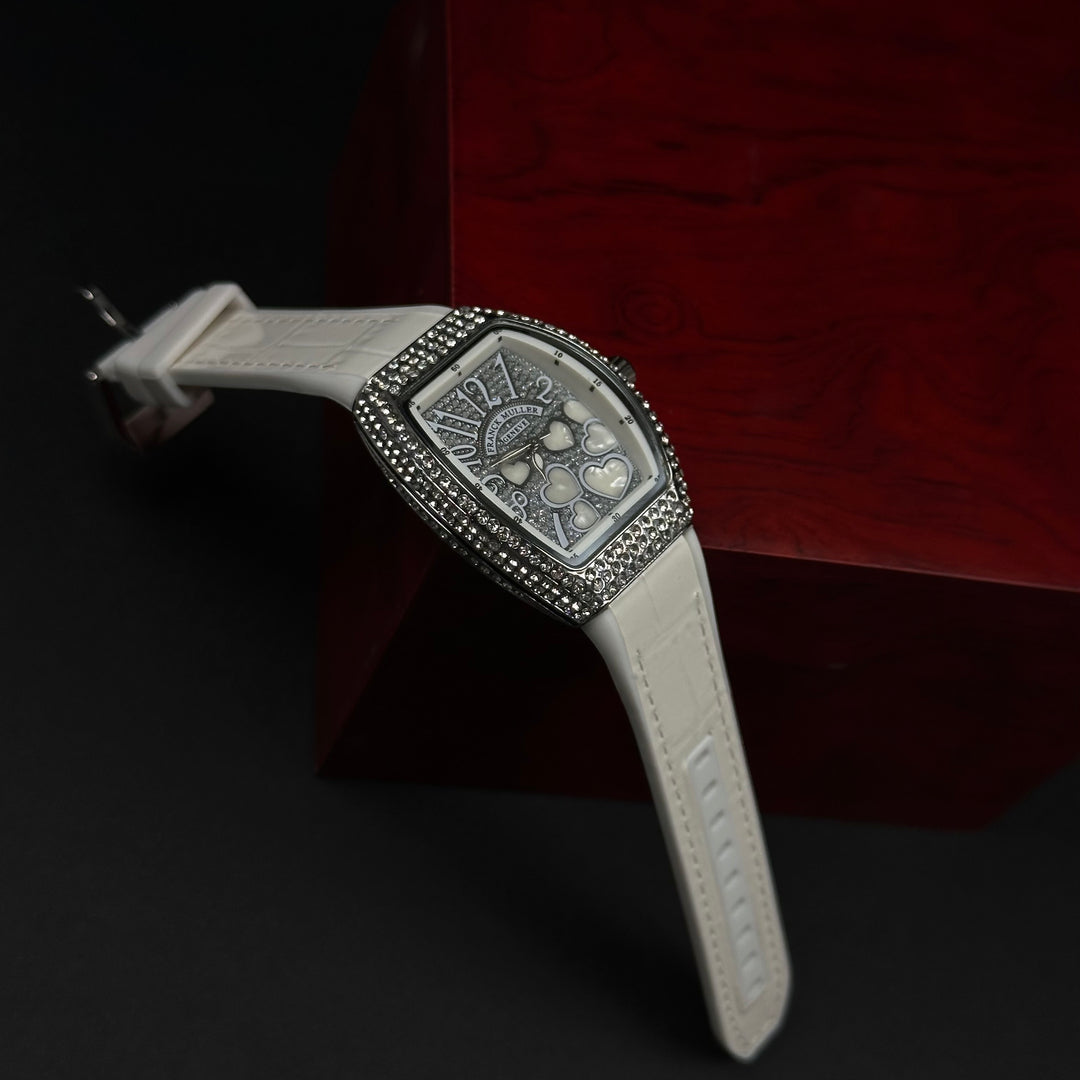Franck Muller Vanguard Heart For Her – White &amp; Silver Diamond