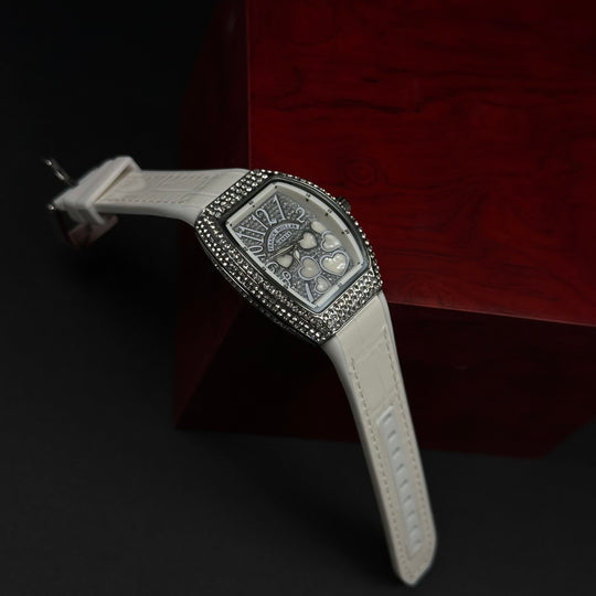 Franck Muller Vanguard Heart For Her – White &amp; Silver Diamond