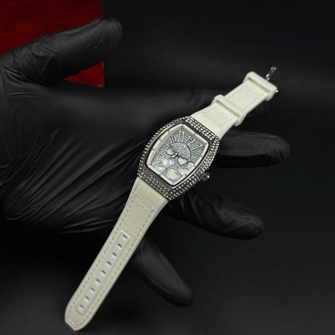 Franck Muller Vanguard Heart For Her – White &amp; Silver Diamond