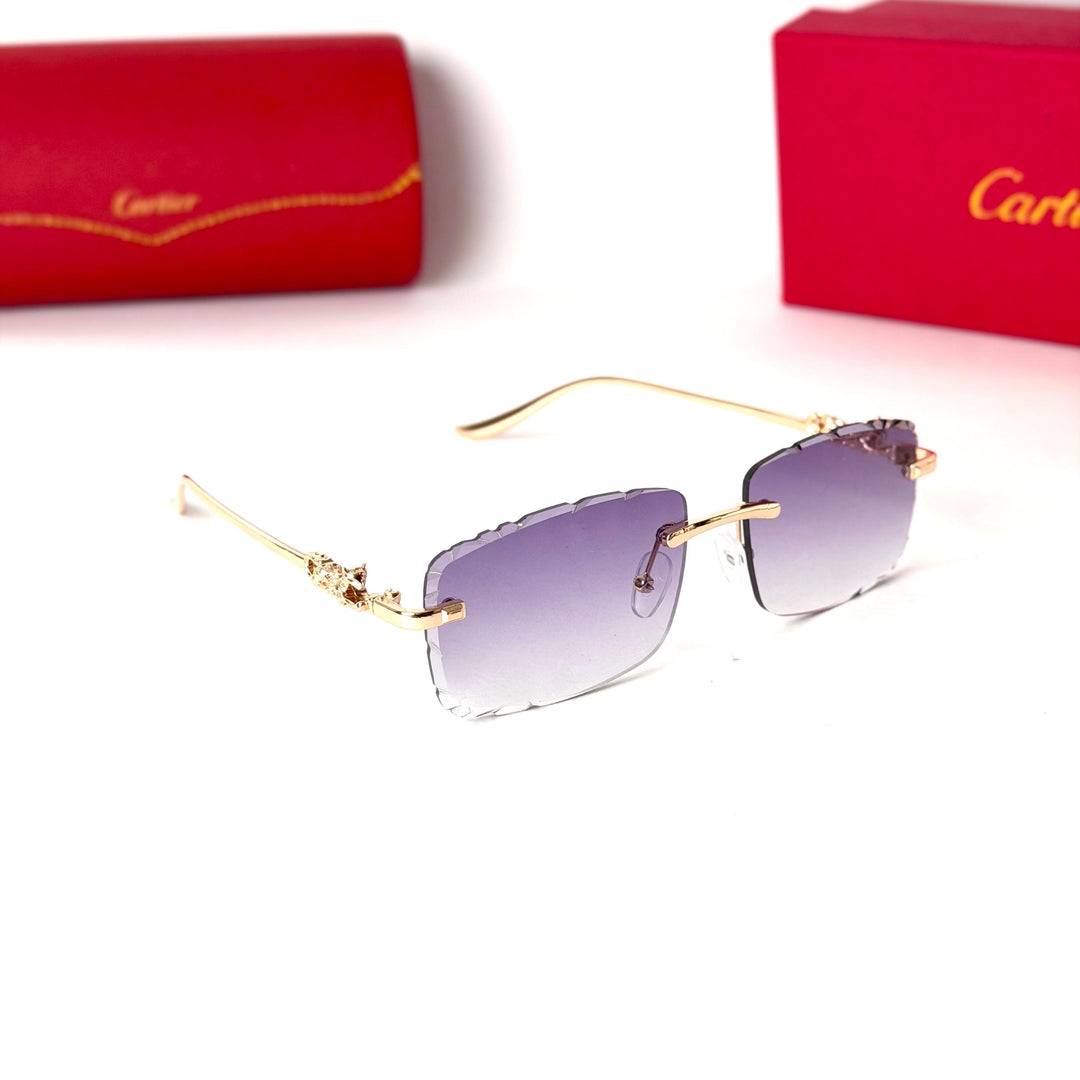 Cartier Rimless Square – Smokey Purple Gradient