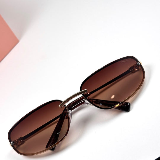 Miu Miu Slim Rectangle – Rose Gold Brown Gradient