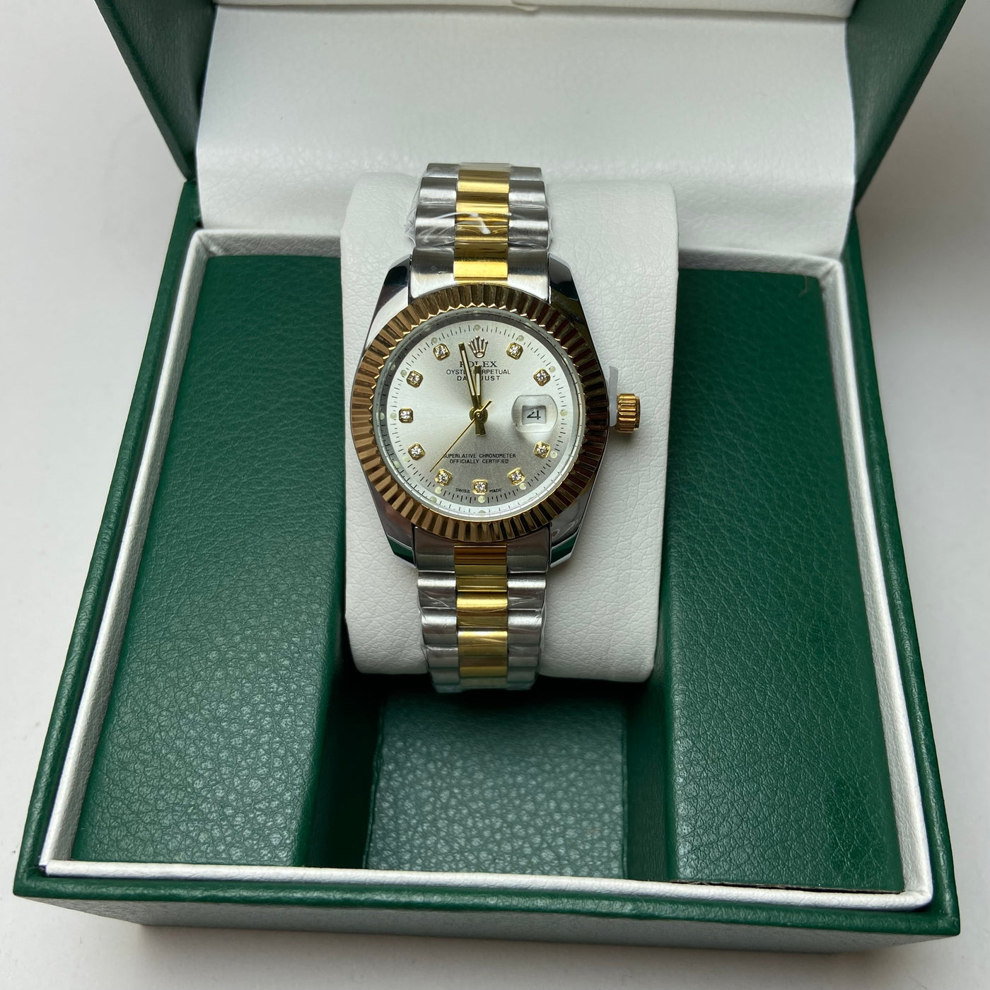 Rolex Date Just Diamond for Her - Silver Two-Tone