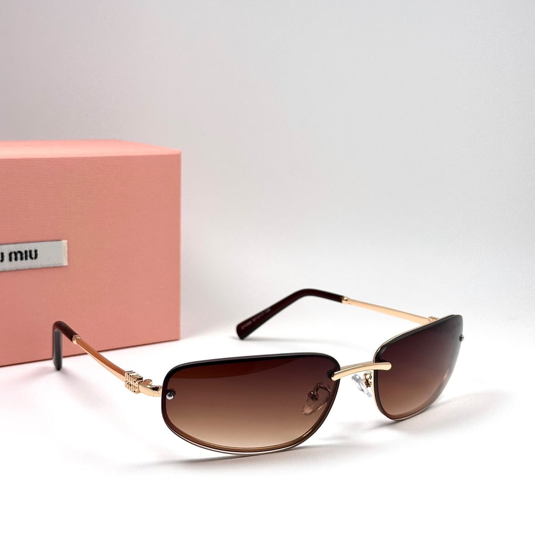 Miu Miu Slim Rectangle – Rose Gold Brown Gradient