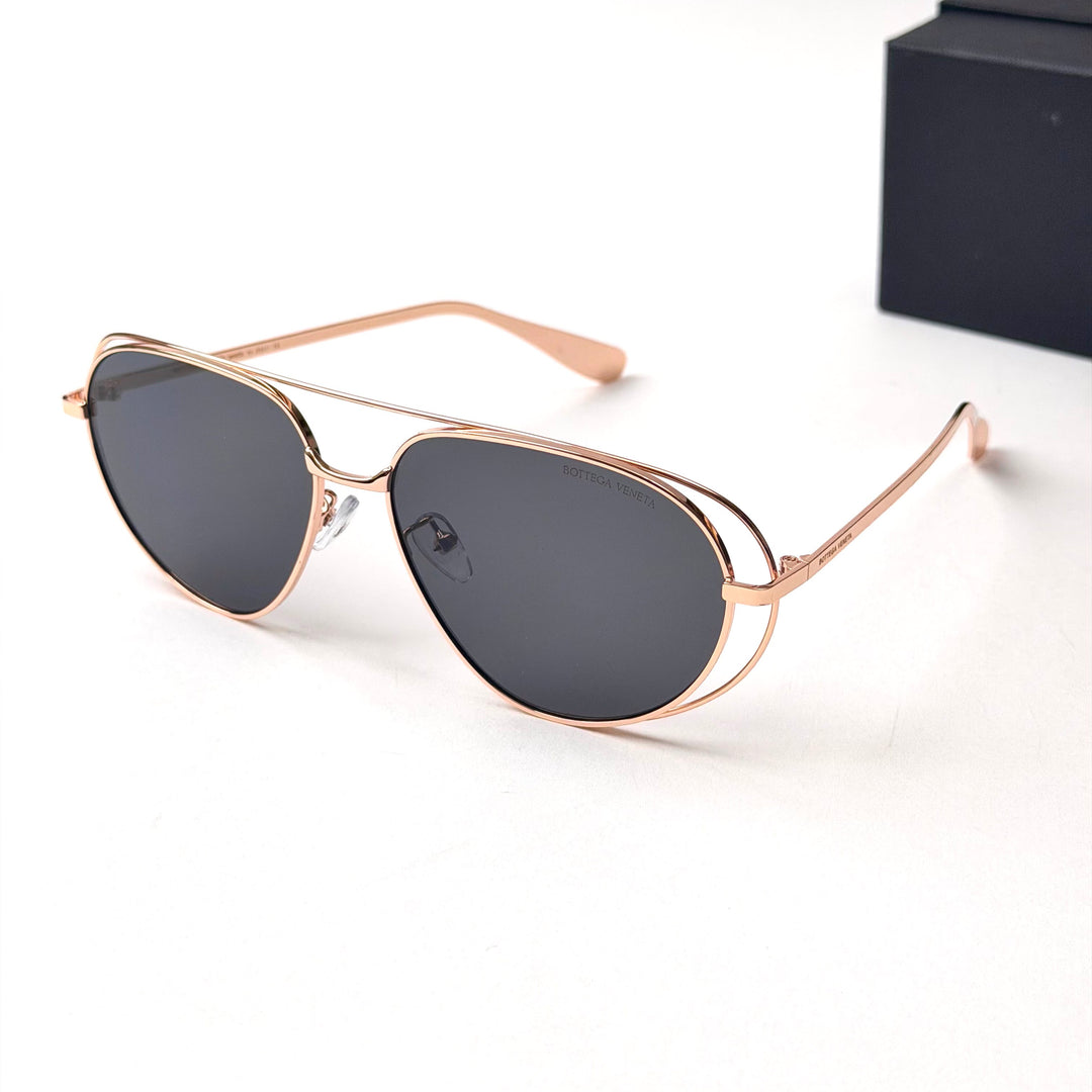 Bottega Veneta Ribbon Aviator - Rose Gold Black
