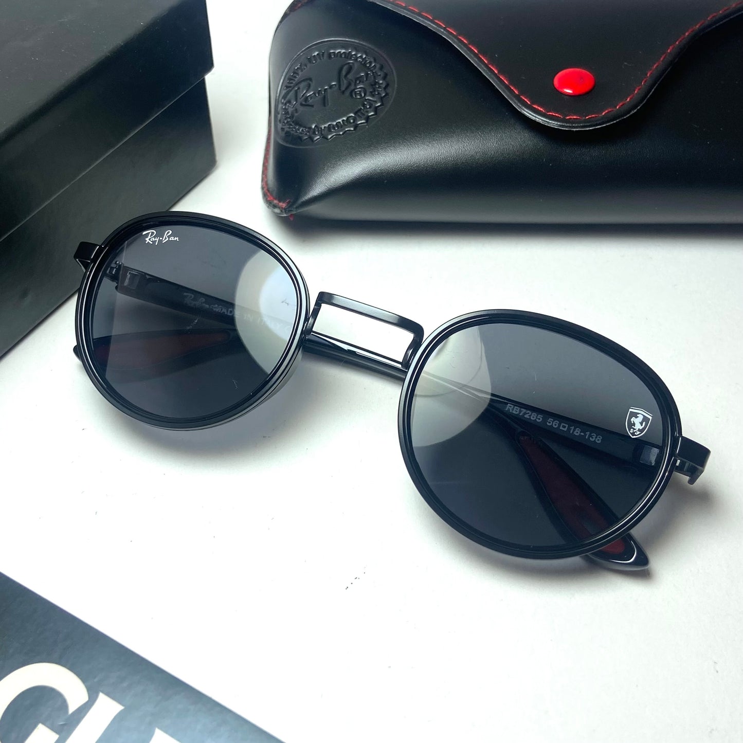 Ray Ban Round Scuderia Ferrari Black