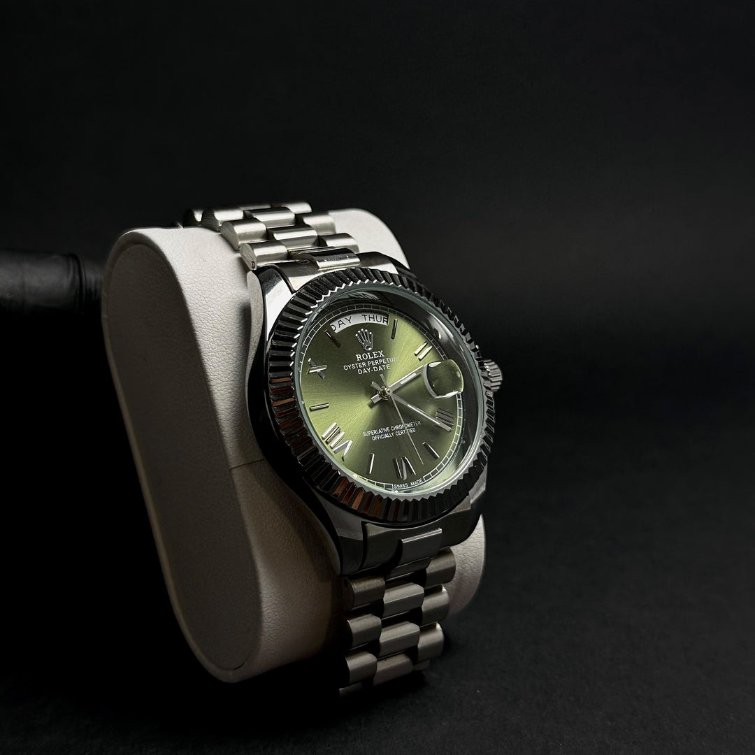 Rolex Day-Date For Him – Olive Green Dial &amp; Fluted Bezel