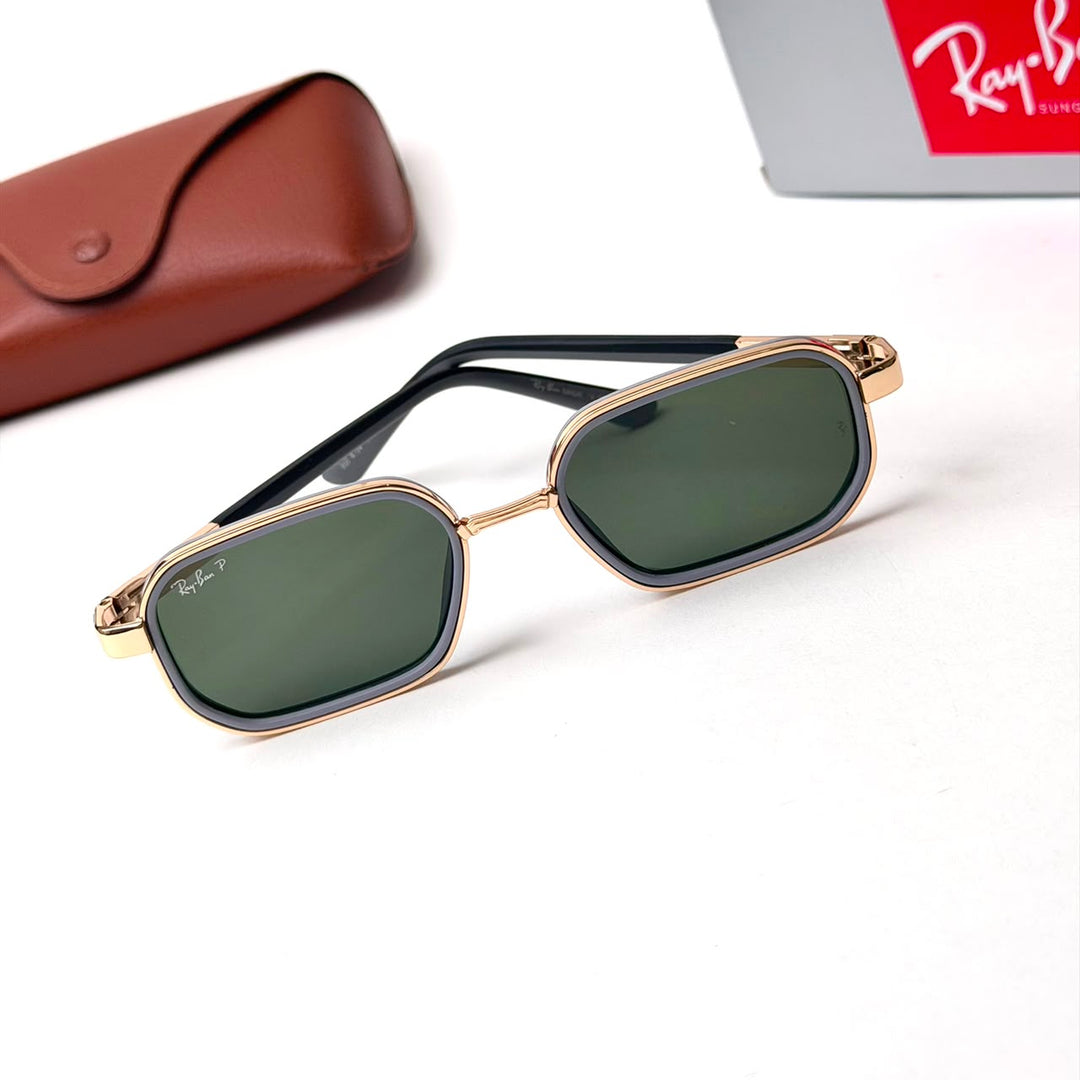 Ray Ban Double Frame Square – Gold Green