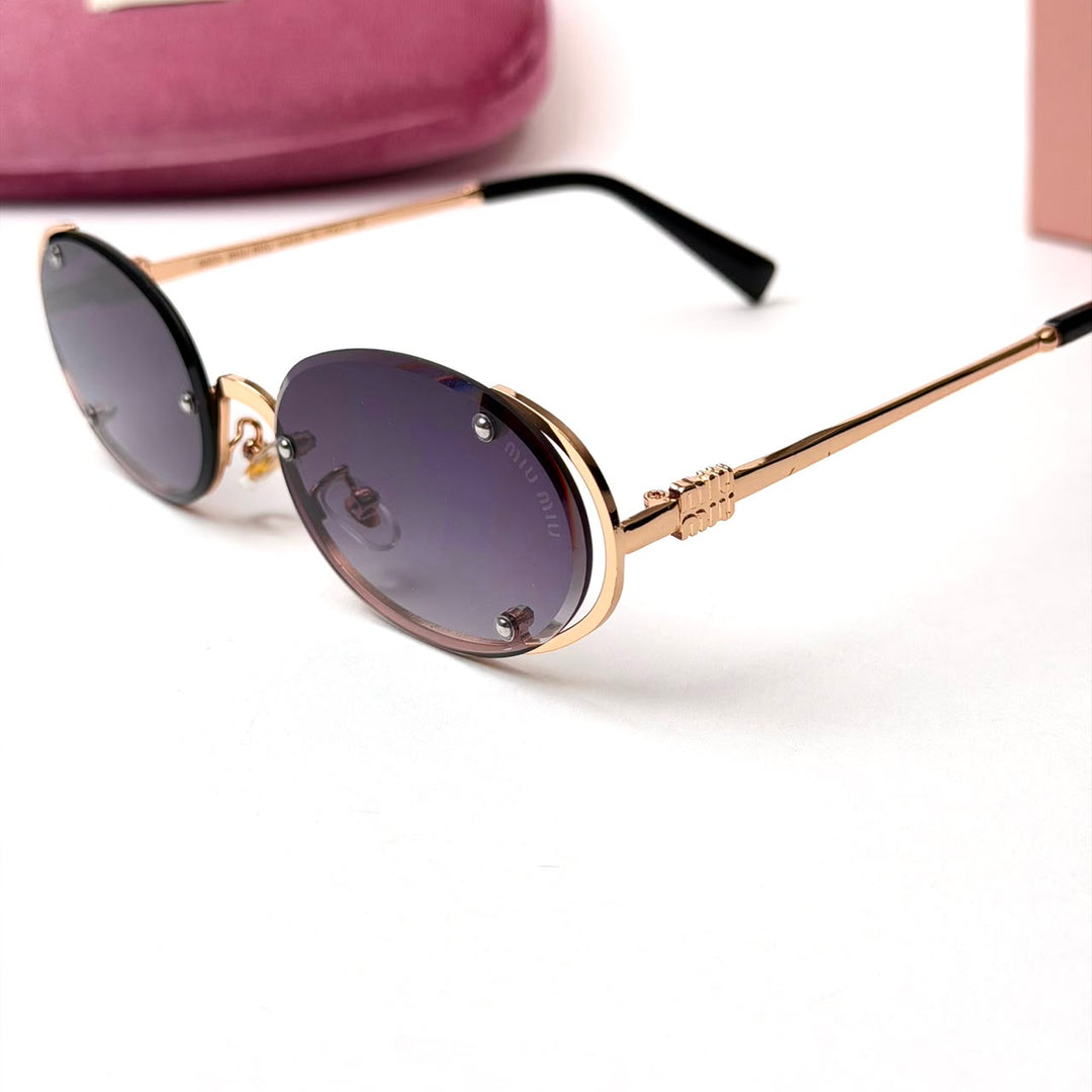 MIU MIU Logo MU A54S – Gold Purple Gradient