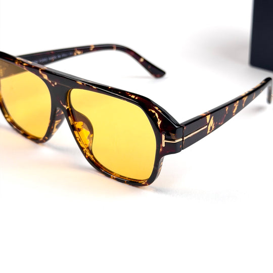 Tom Ford Oversized Aviator – Tortoise Amber