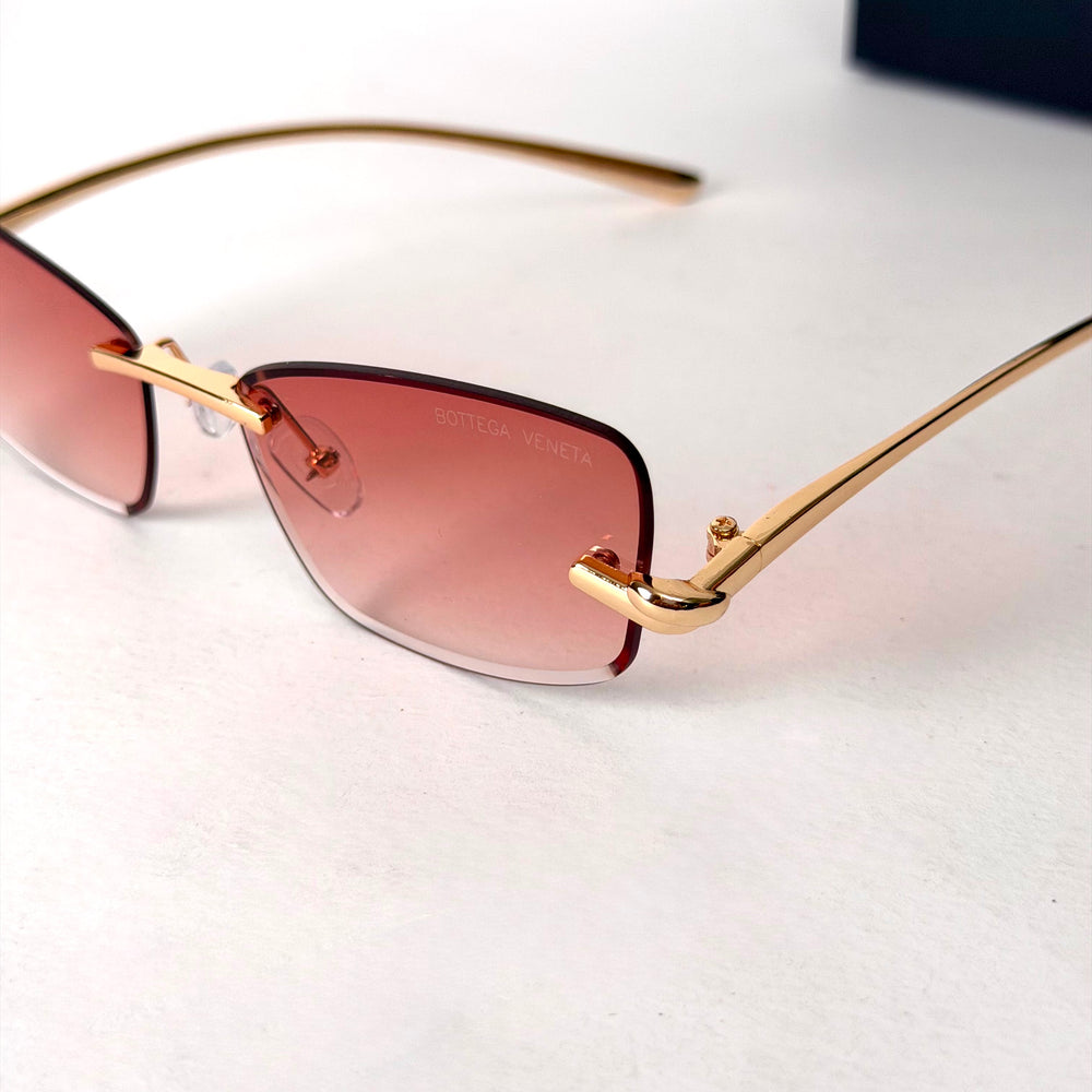 Bottega Veneta Rimless Rectangle – Rose Gradient