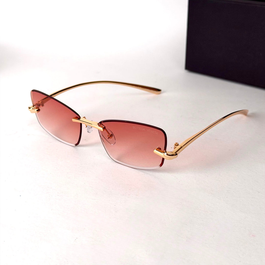Bottega Veneta Rimless Rectangle – Rose Gradient