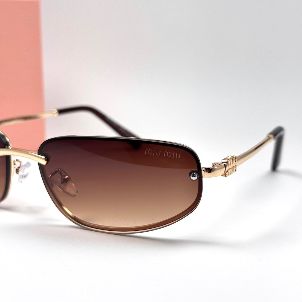 Miu Miu Slim Rectangle – Rose Gold Brown Gradient