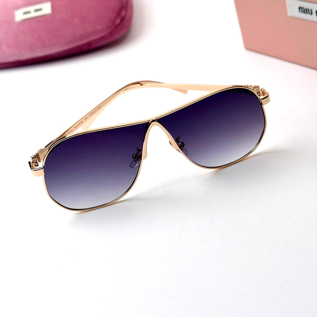 Miu Miu MU A56S Aviator – Gold Purple Gradient