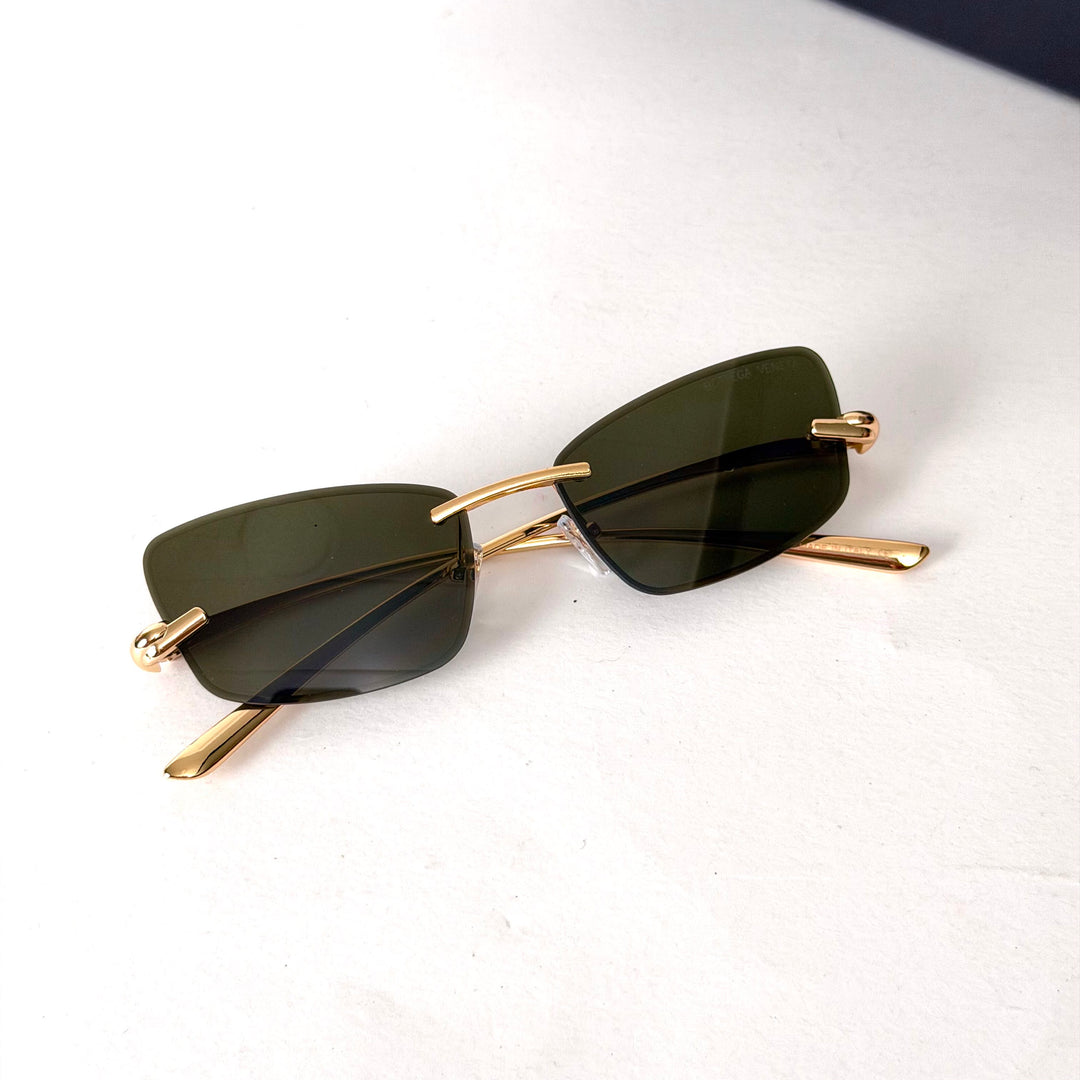 Bottega Veneta Rimless Rectangle – Olive Green