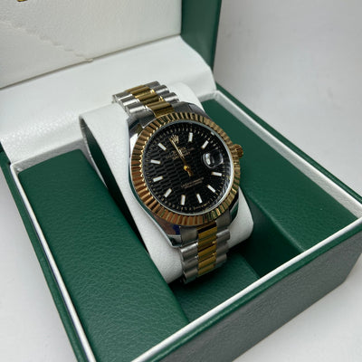 Rolex Date Just For Him - Two-Tone with Black Textured Dial