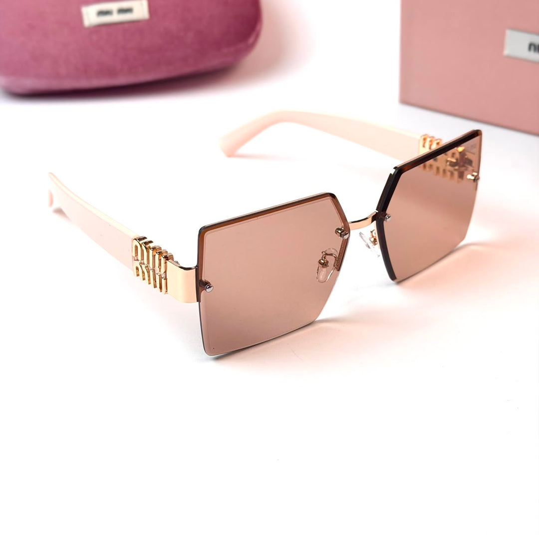 Miu Miu Oversized Square - Nude Brown