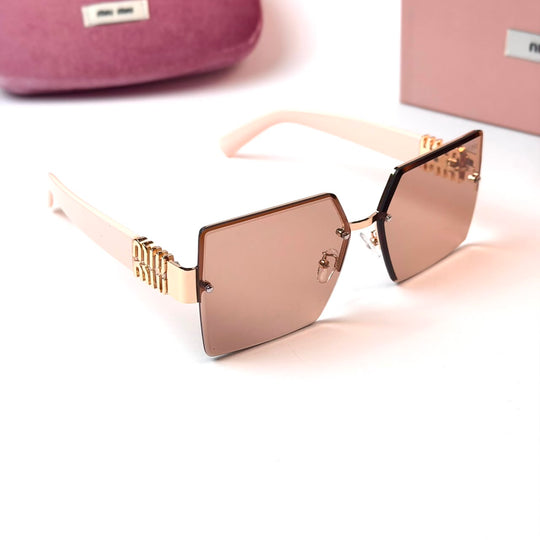 Miu Miu Oversized Square - Nude Brown