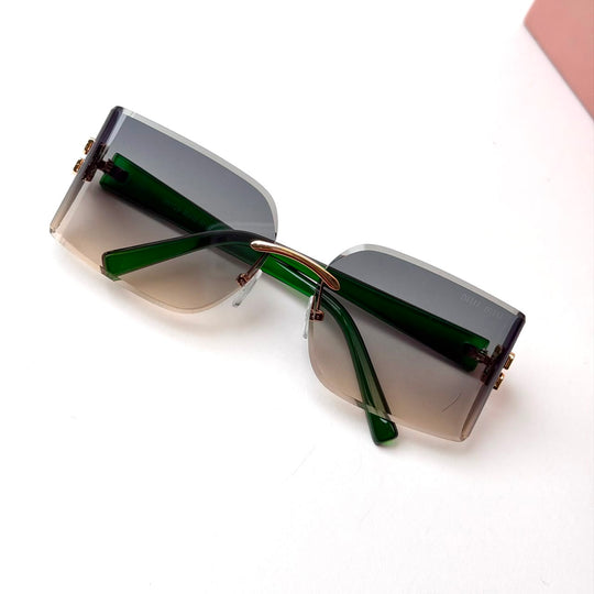 Miu Miu Rimless Rectangular – Green Gradient