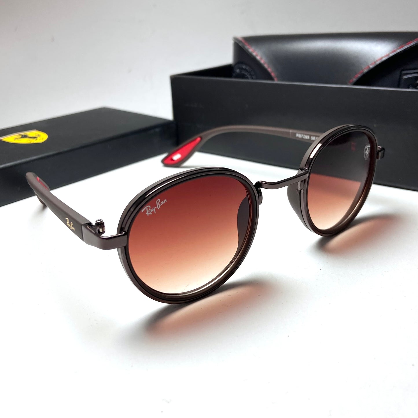 Ray Ban Round Scuderia Ferrari Brown