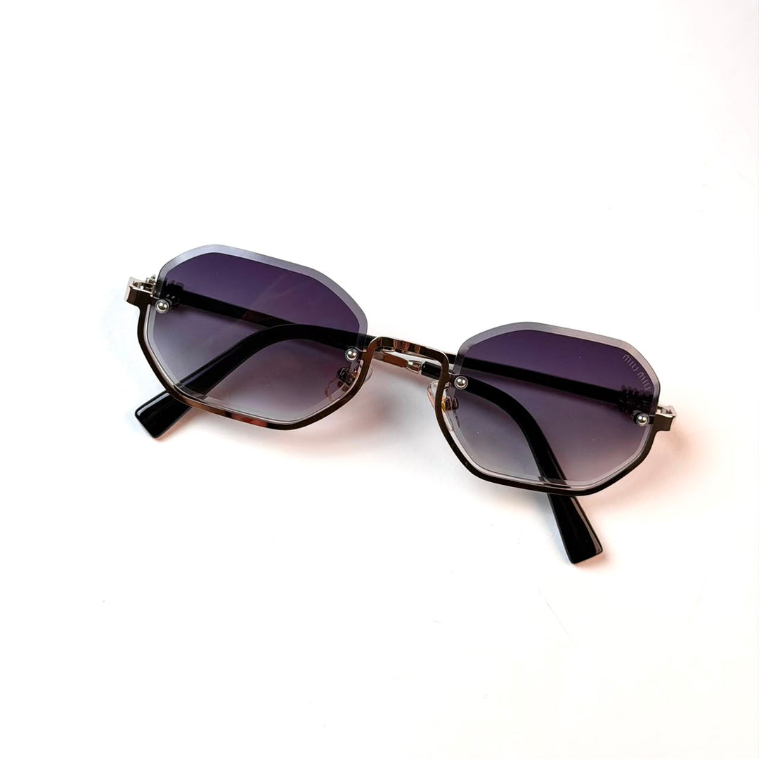 MIU MIU Geometric Octagonal – Silver Purple Gradient