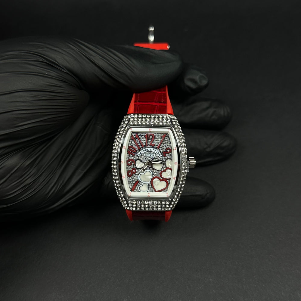 Franck Muller Vanguard Heart For Her – Red & Silver Diamond