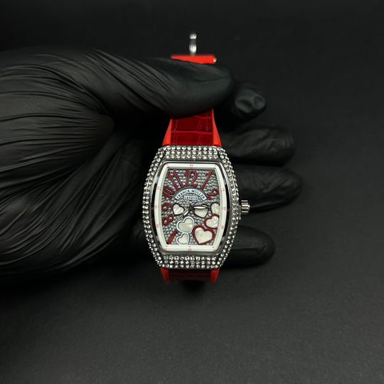 Franck Muller Vanguard Heart For Her – Red &amp; Silver Diamond
