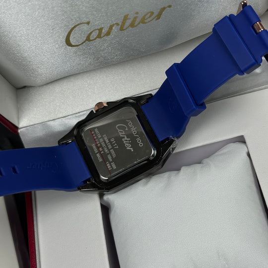 Cartier Santos Tank Rubber For Him – Blue &amp; Rose Gold