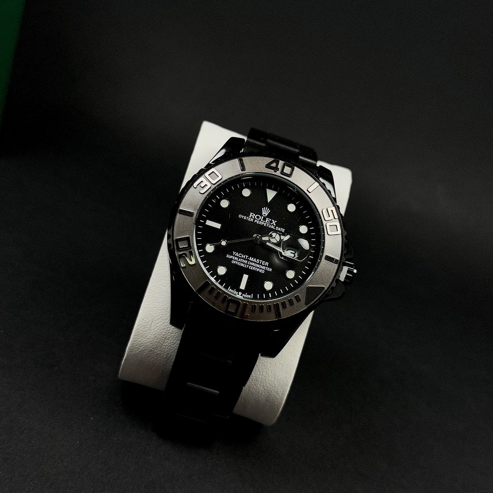 Rolex Yacht-Master “Automatic Style” For Him – Black Dial & Platinum-Style Bezel