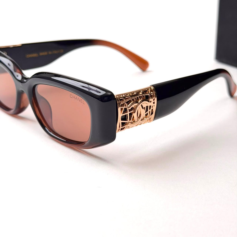Chanel CH5544 Rectangle – Black Brown Gold