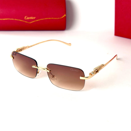 Cartier Rimless Rectangle – Brown Gradient Lenses
