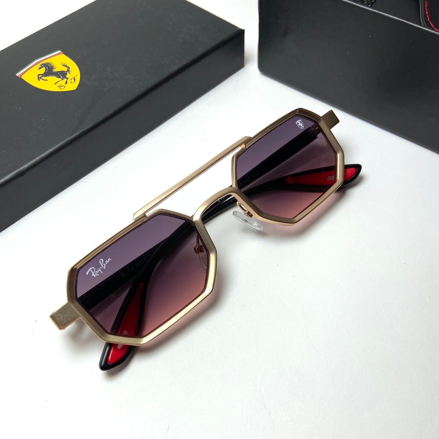 Ray Ban Scuderia Ferrari Geometric Golden