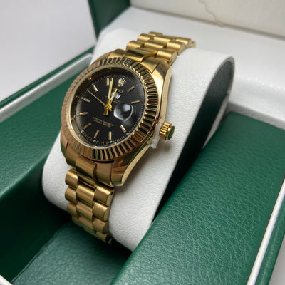 Rolex Day Date For Her - Gold-Tone with Black Dial