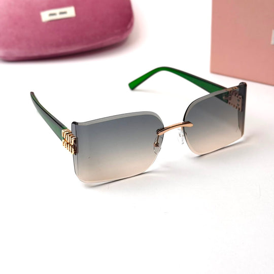 Miu Miu Rimless Rectangular – Green Gradient