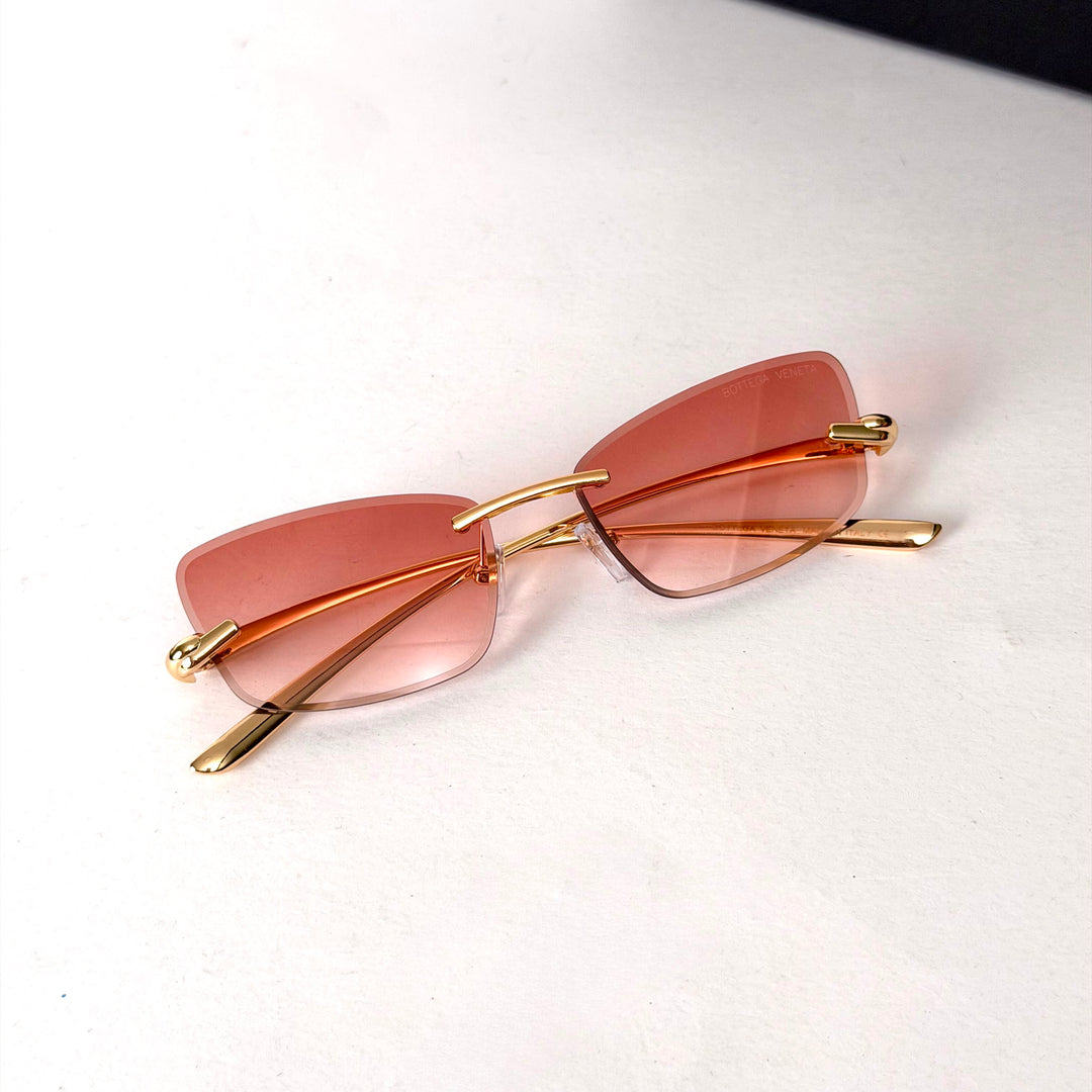 Bottega Veneta Rimless Rectangle – Rose Gradient