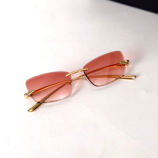 Bottega Veneta Rimless Rectangle – Rose Gradient
