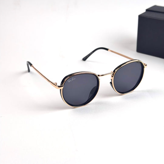 Ray Ban Double Rim Round – Gold Black
