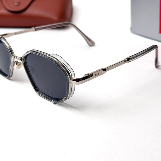 Ray Ban Geometric Double Frame - Crystal Grey Silver