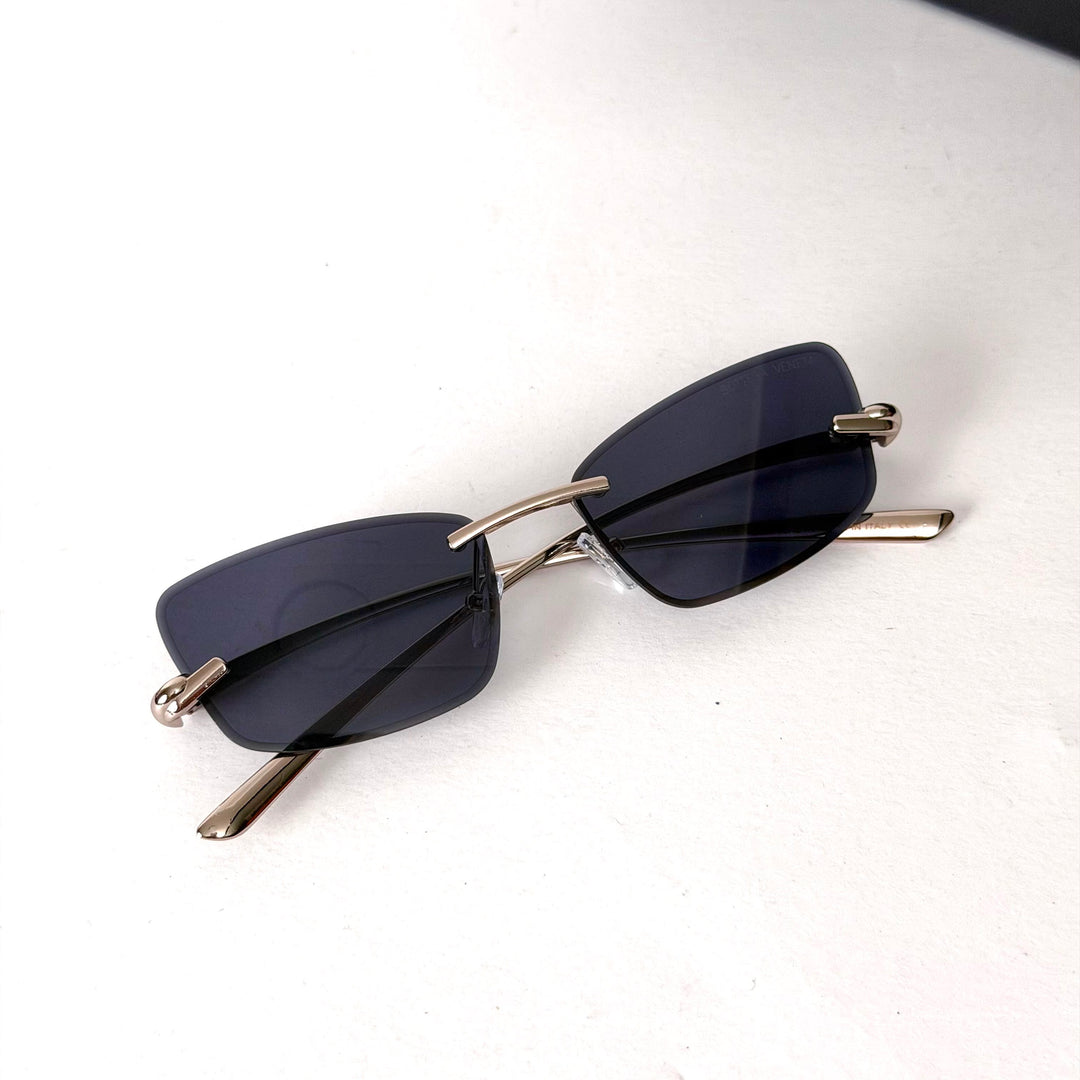 Bottega Veneta Rimless Rectangle – Smoke Black
