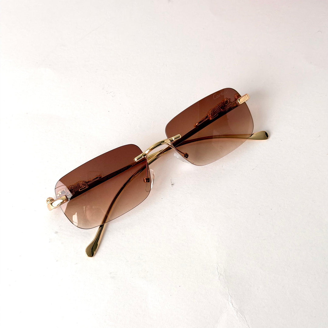Cartier Rimless Rectangle – Brown Gradient Lenses