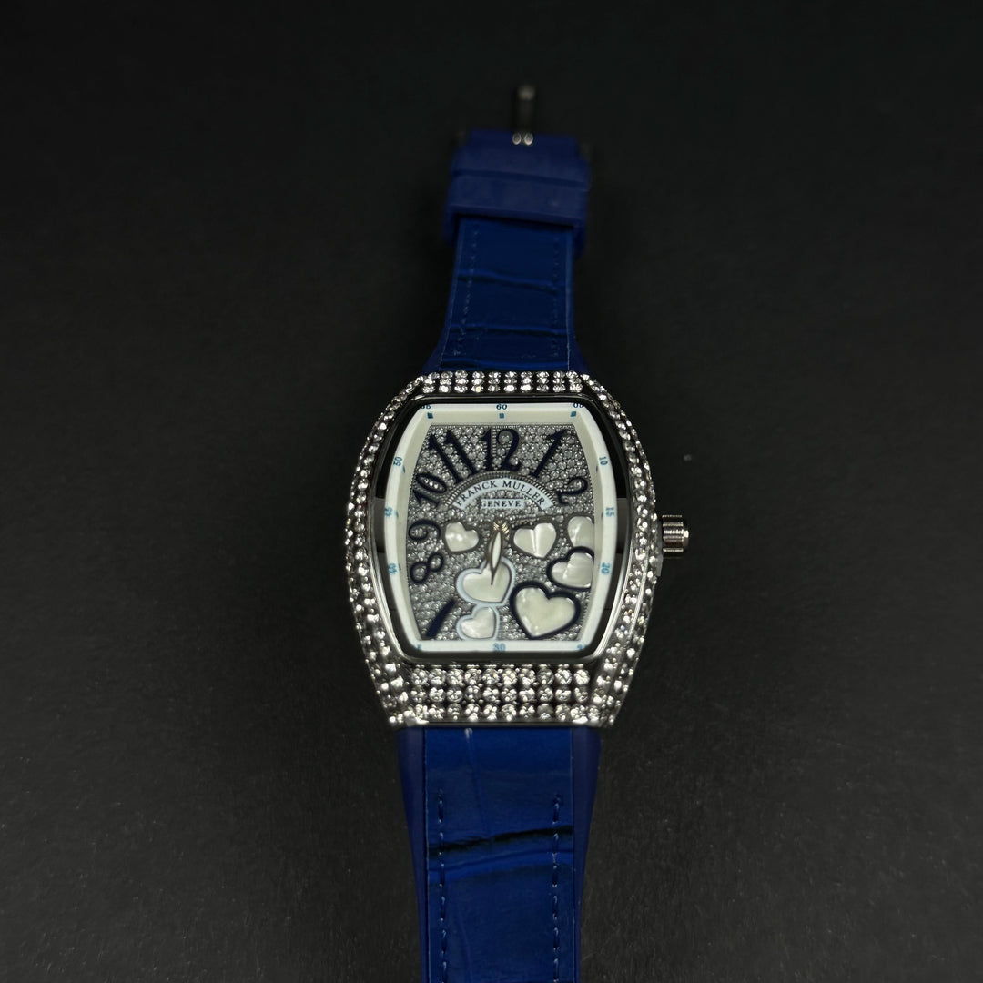 Franck Muller Vanguard Heart For Her – Blue &amp; Silver Diamond