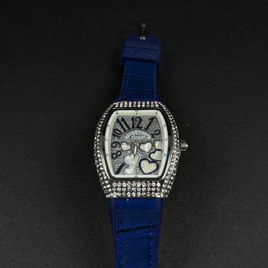 Franck Muller Vanguard Heart For Her – Blue &amp; Silver Diamond