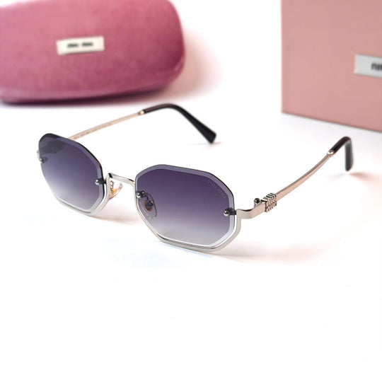 MIU MIU Geometric Octagonal – Silver Purple Gradient