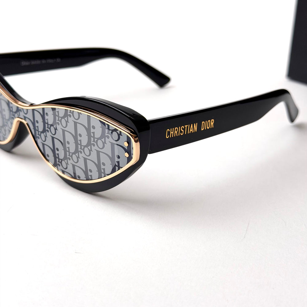 Dior DiorMeteor B1I Cat Eye – Black Gold Monogram