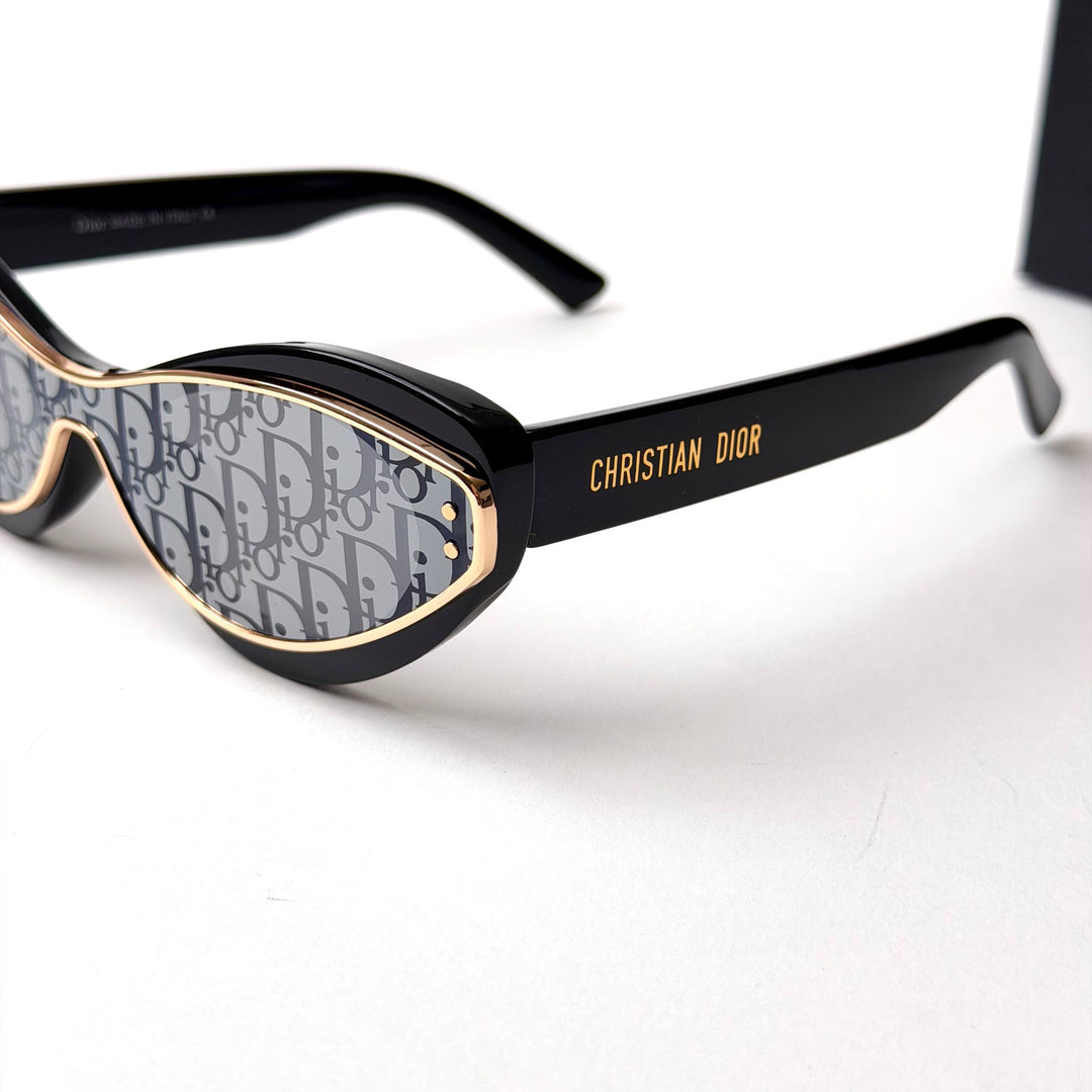 Dior DiorMeteor B1I Cat Eye – Black Gold Monogram