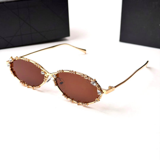 DIOR Crystal Oval – Gold Brown