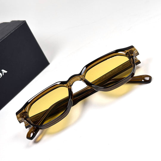 PRADA Symbole Square – Transparent Brown Yellow