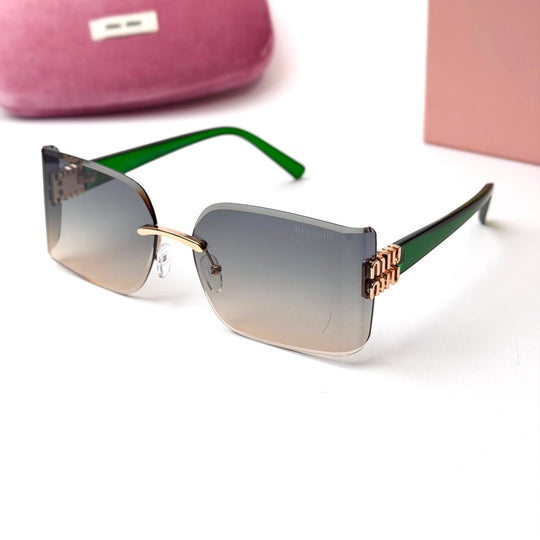 Miu Miu Rimless Rectangular – Green Gradient
