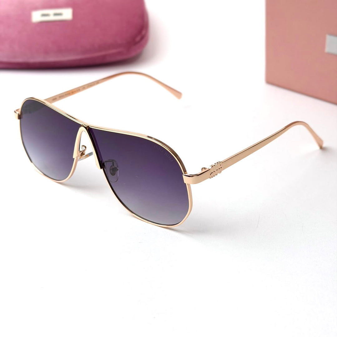 Miu Miu MU A56S Aviator – Gold Purple Gradient